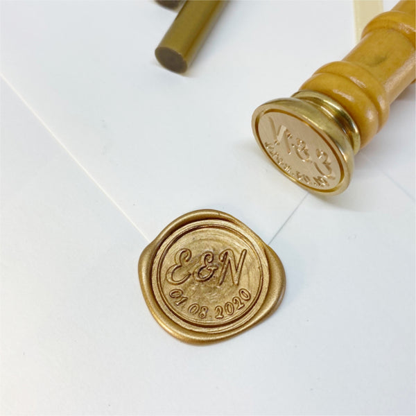 Cachet de cire | Sceau - Initiales et Date